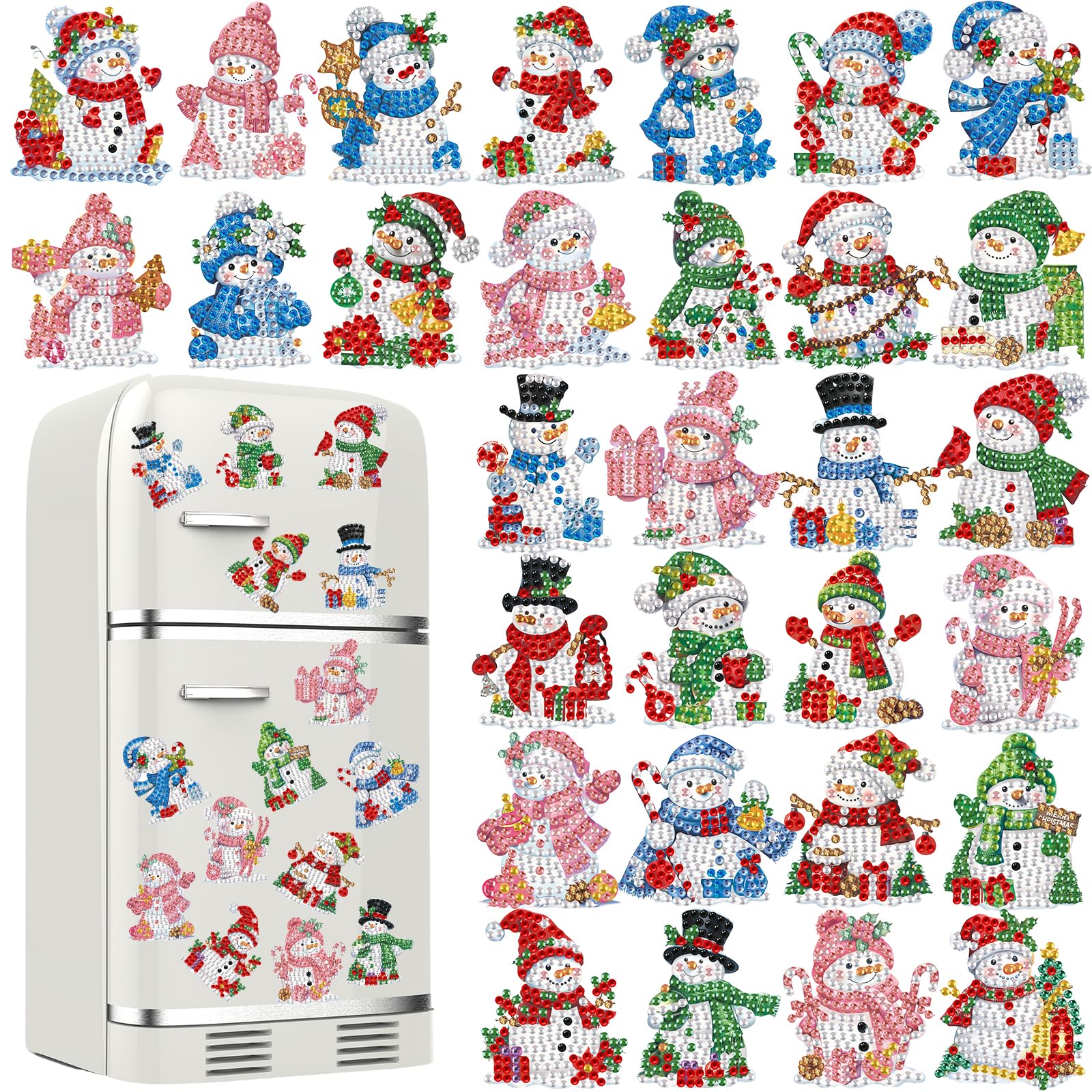 Motipuns winter diamond magnets set for festive fridge decor and easy DIY