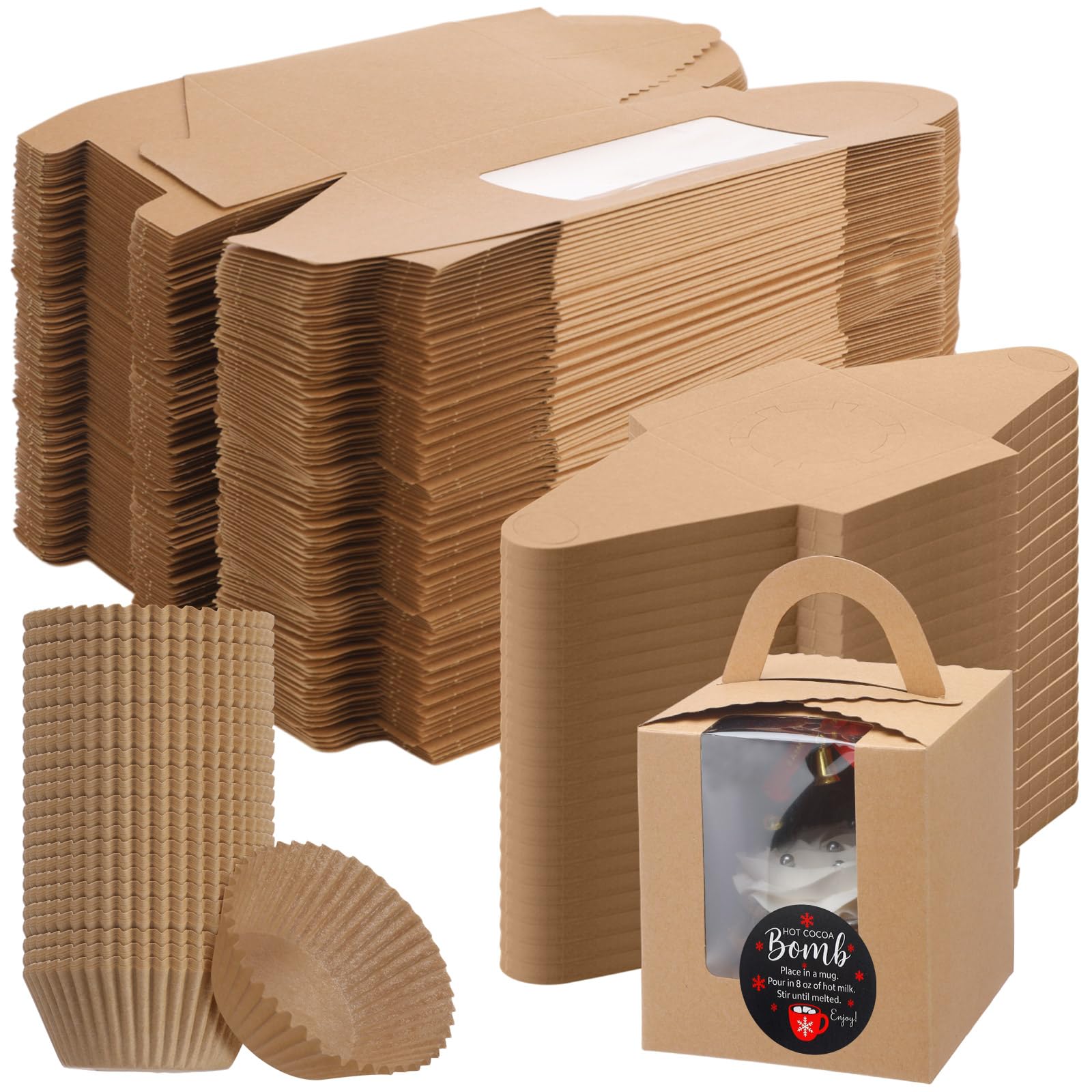 Motiskyy Christmas cocoa bomb box with window showcases a gift-ready display