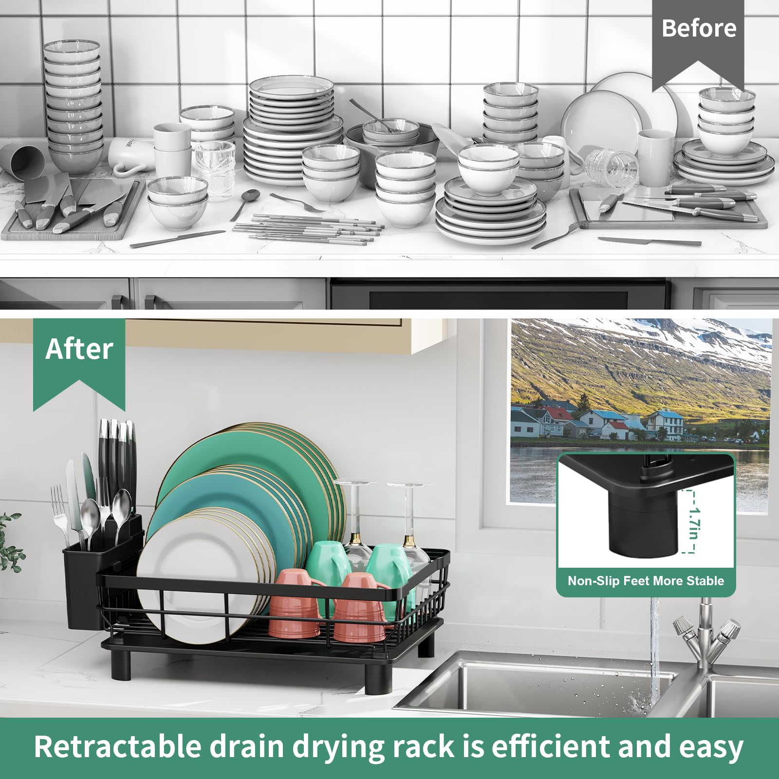 MOUKABAL space-saving design reduces clutter on kitchen counters.