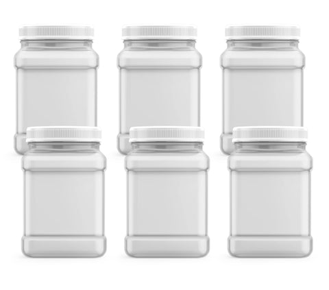 Mountain West 48 oz square clear jar with pinch handle for pantry organization