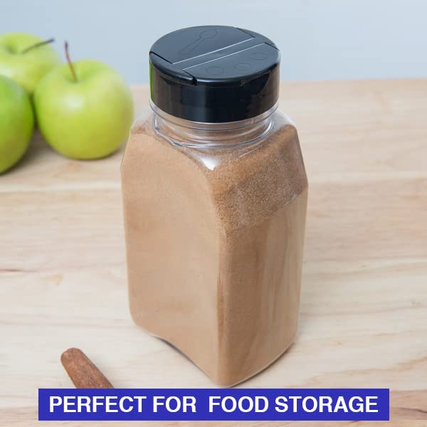 Mountain West black slotted lids enable easy shake-dispense and keep spices fresh.