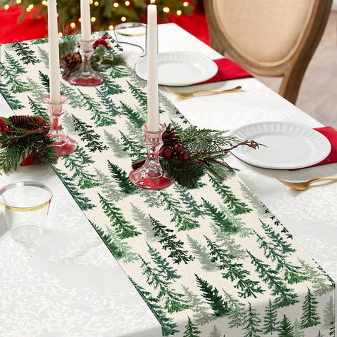 Moutina rustic winter decor adds warm charm to kitchen table.