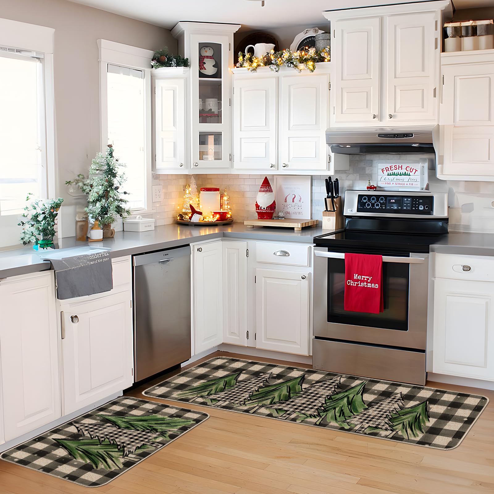 Moutina 17x29 mat with anti-slip backing stabilizing on floor