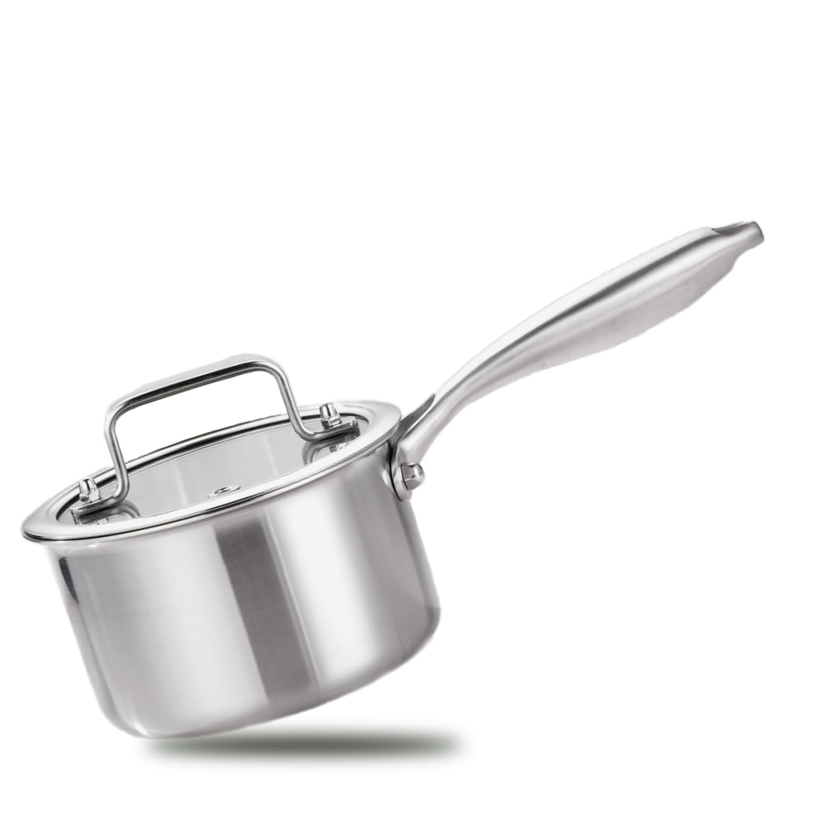 MOUTIUS 1-quart saucepan with lid shows even heat for flawless sauces.