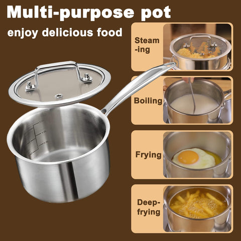 MOUTIUS pan fits gas and induction, offering practical kitchen flexibility.