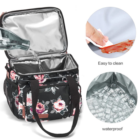 MOV COMPRA lunch bag side pocket stores a bottle securely on the go