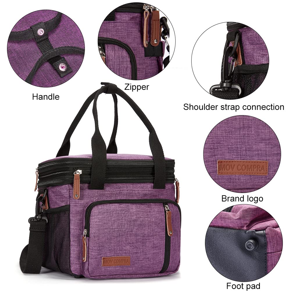 Wipe-clean interior for quick maintenance in MOV COMPRA Purple Lunch Bag