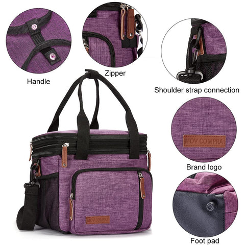 Wipe-clean interior for quick maintenance in MOV COMPRA Purple Lunch Bag