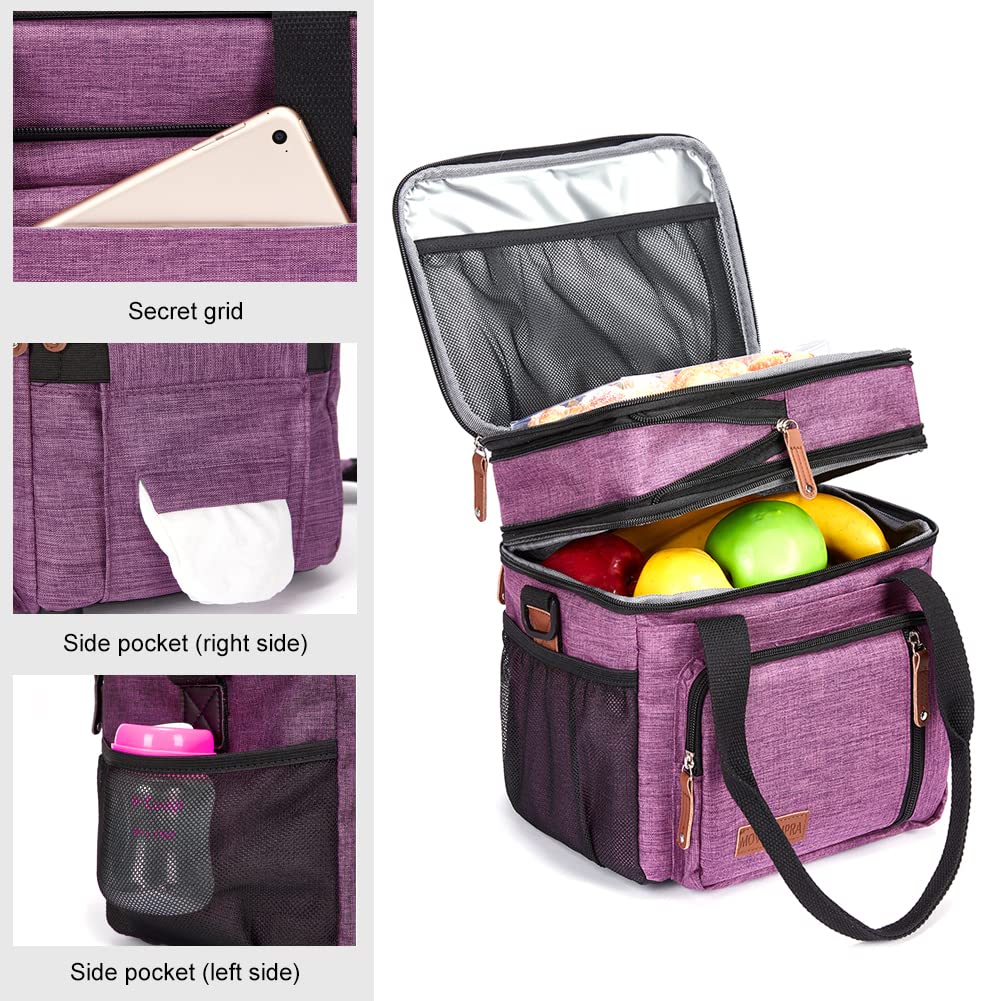 Insulated inner lining keeps meals at the right temperature in MOV COMPRA Purple Lunch Bag