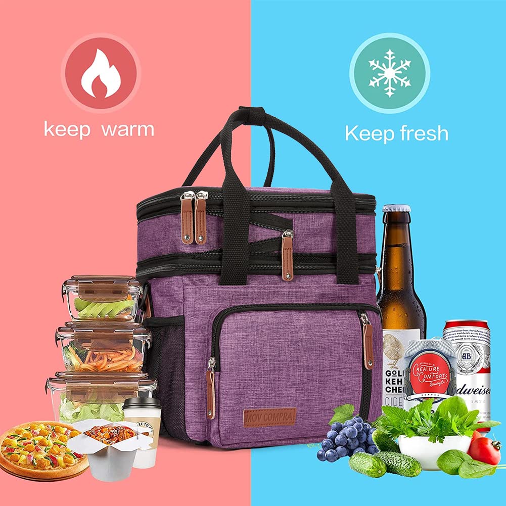 MOV COMPRA Purple Lunch Bag in multi-use scenarios for daily life
