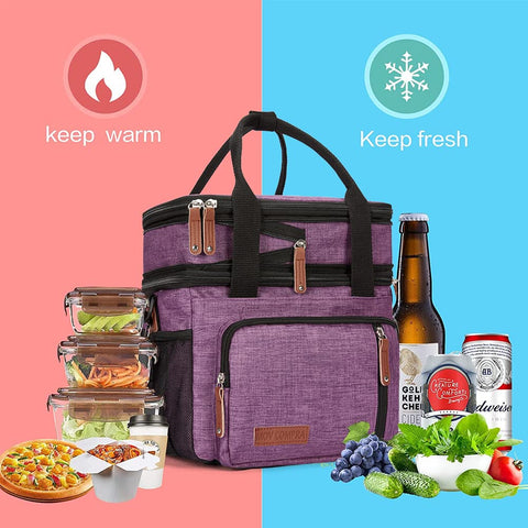 MOV COMPRA Purple Lunch Bag in multi-use scenarios for daily life