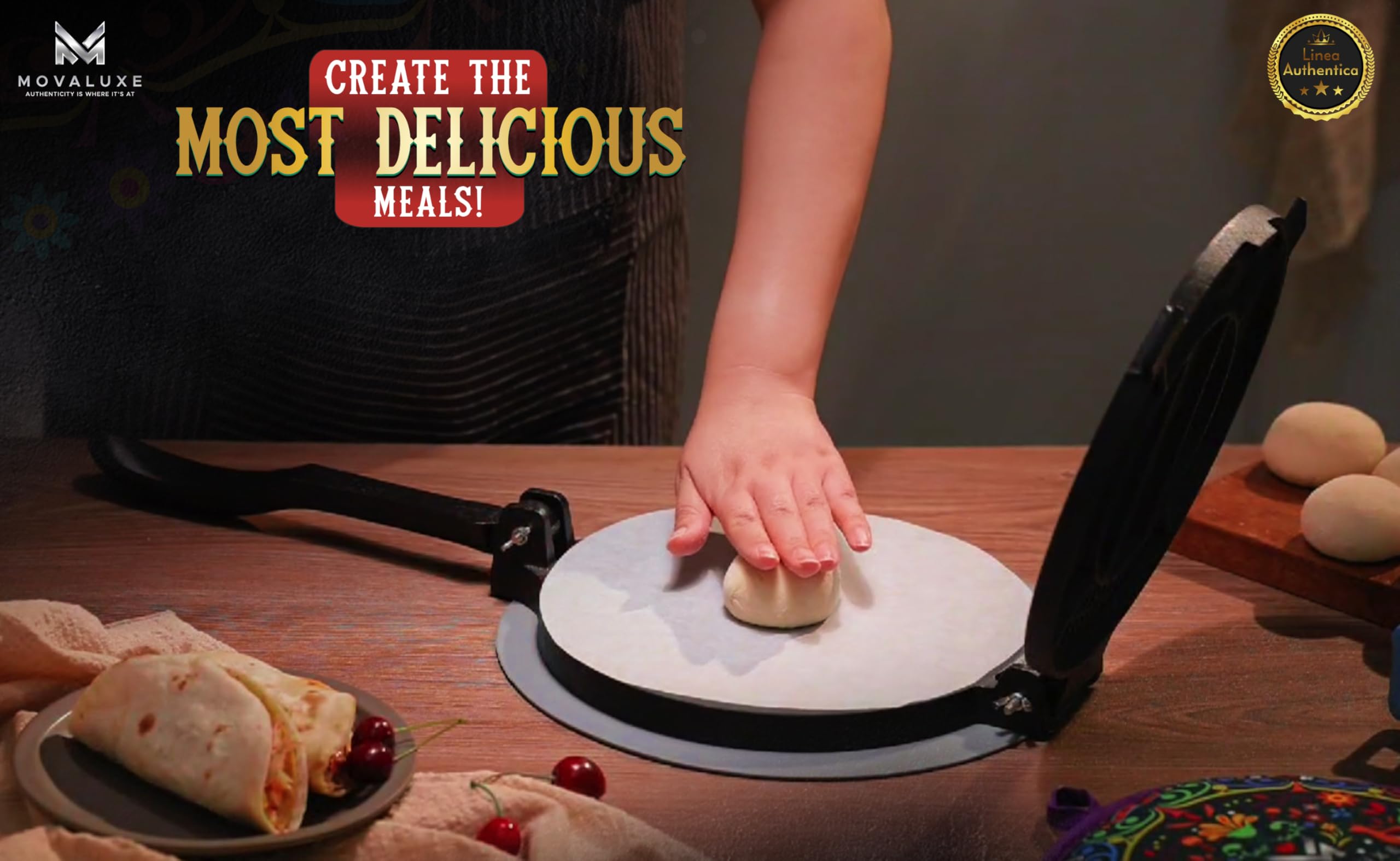 Movaluxe dough kit for roti and chapati preparation.