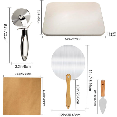 MOVNO large 15x12 inch stone provides expansive baking surface for family pizzas