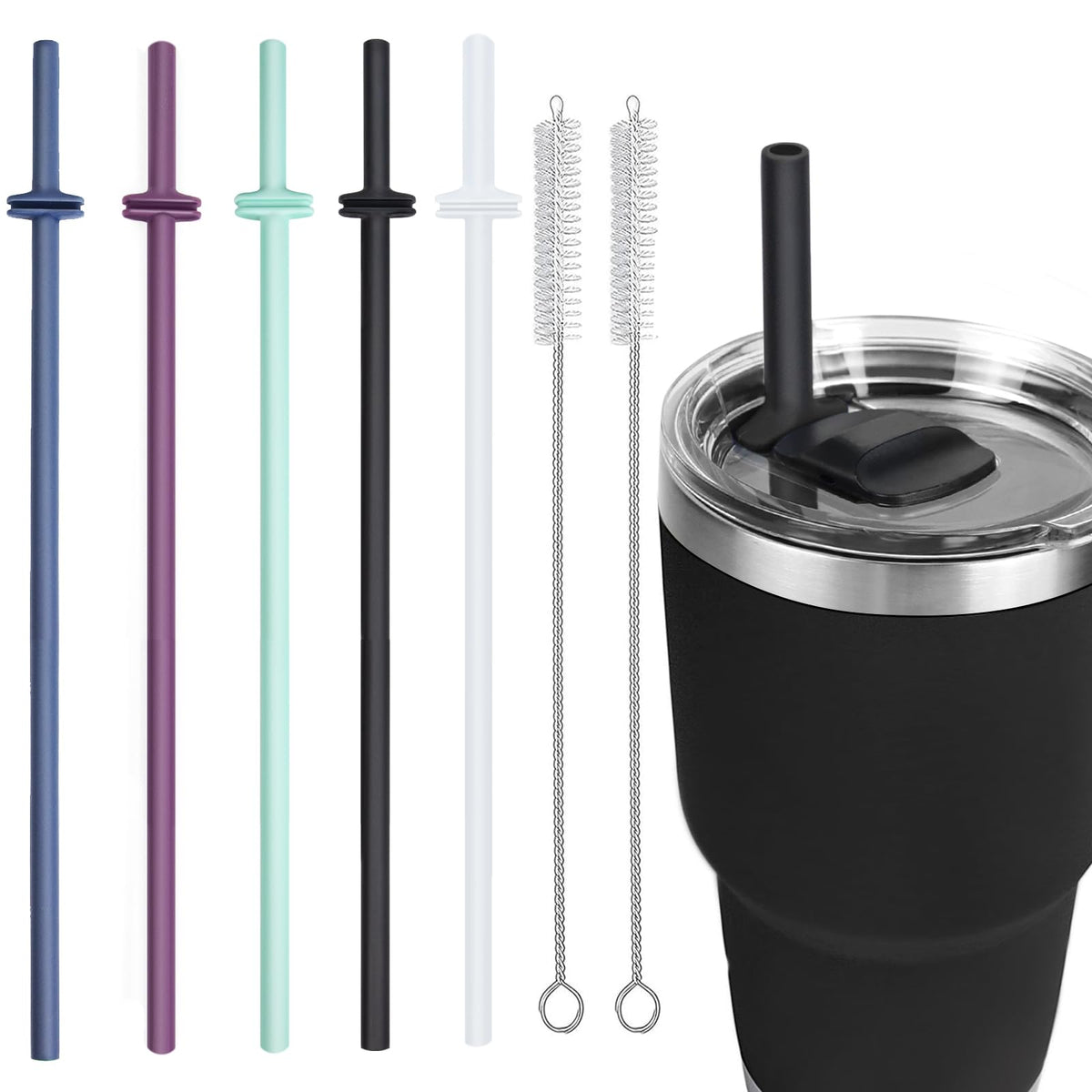 MOVOLIVI silicone straw set for Yeti Magslider, easy to use.