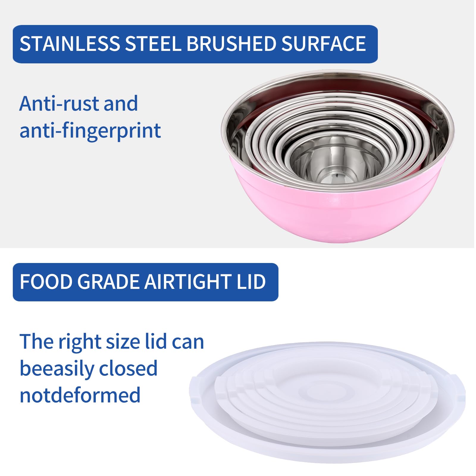 Moxinox pink bowls with airtight lids keep ingredients fresh.