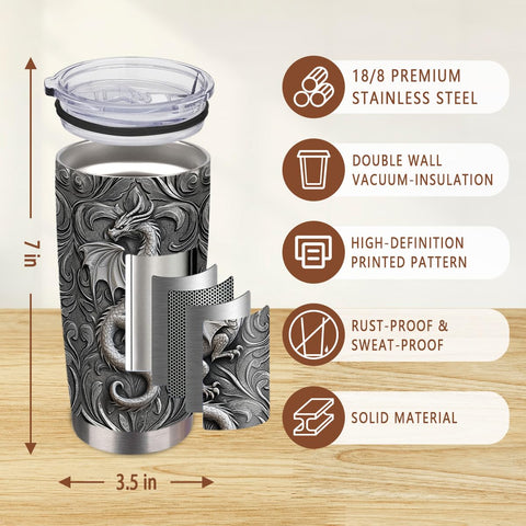 MoYueno BPA-free lid dragon tumbler with splash-resistant seal.