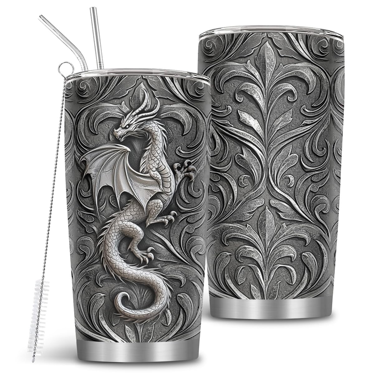 MoYueno dragon gifts mug front view, 20oz capacity for daily dragon-themed sipping.
