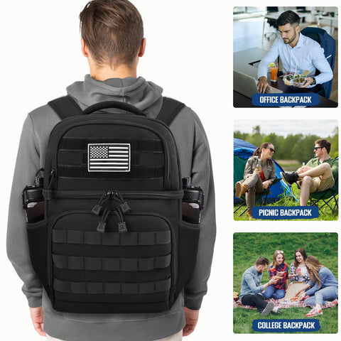 MOZETO Lunch Backpack durable waterproof fabric withstands outdoor use.