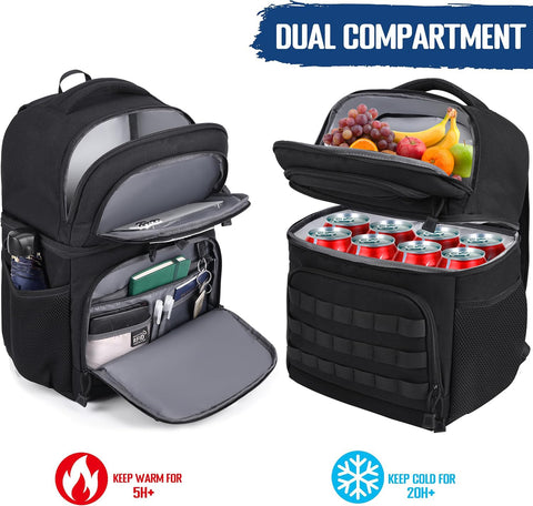 MOZETO Lunch Backpack lower cooler-compartment preserves drinks and snacks cold.