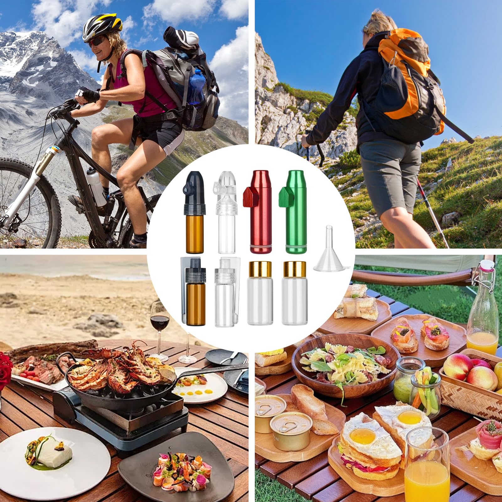 MQHMQH durable metal spice dispenser ideal for camping and picnics