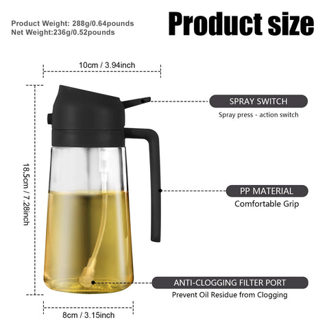 mqnxoi versatile bottle works with olive oil, vinegar, and soy sauce
