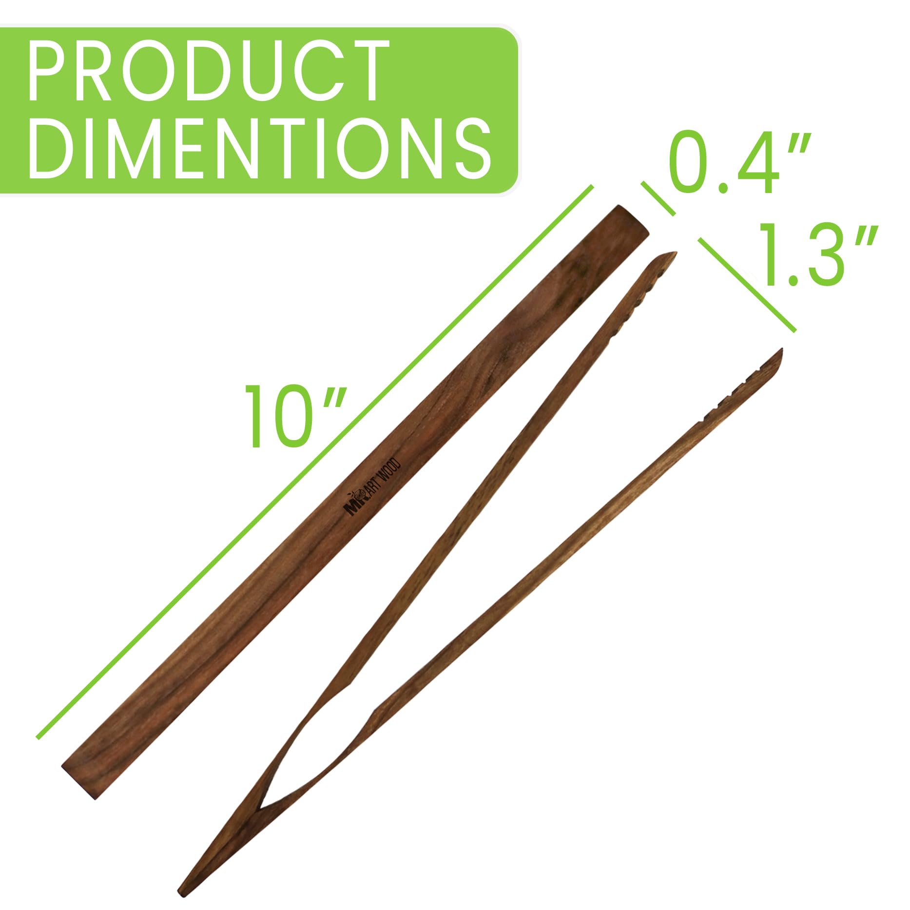 Mr.Art Wood bread and fruit tongs ideal for serving fresh produce