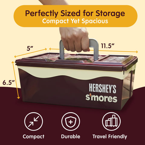 Lid on Mr. Bar-B-Q Hershey's Smores Caddy secures contents during transit