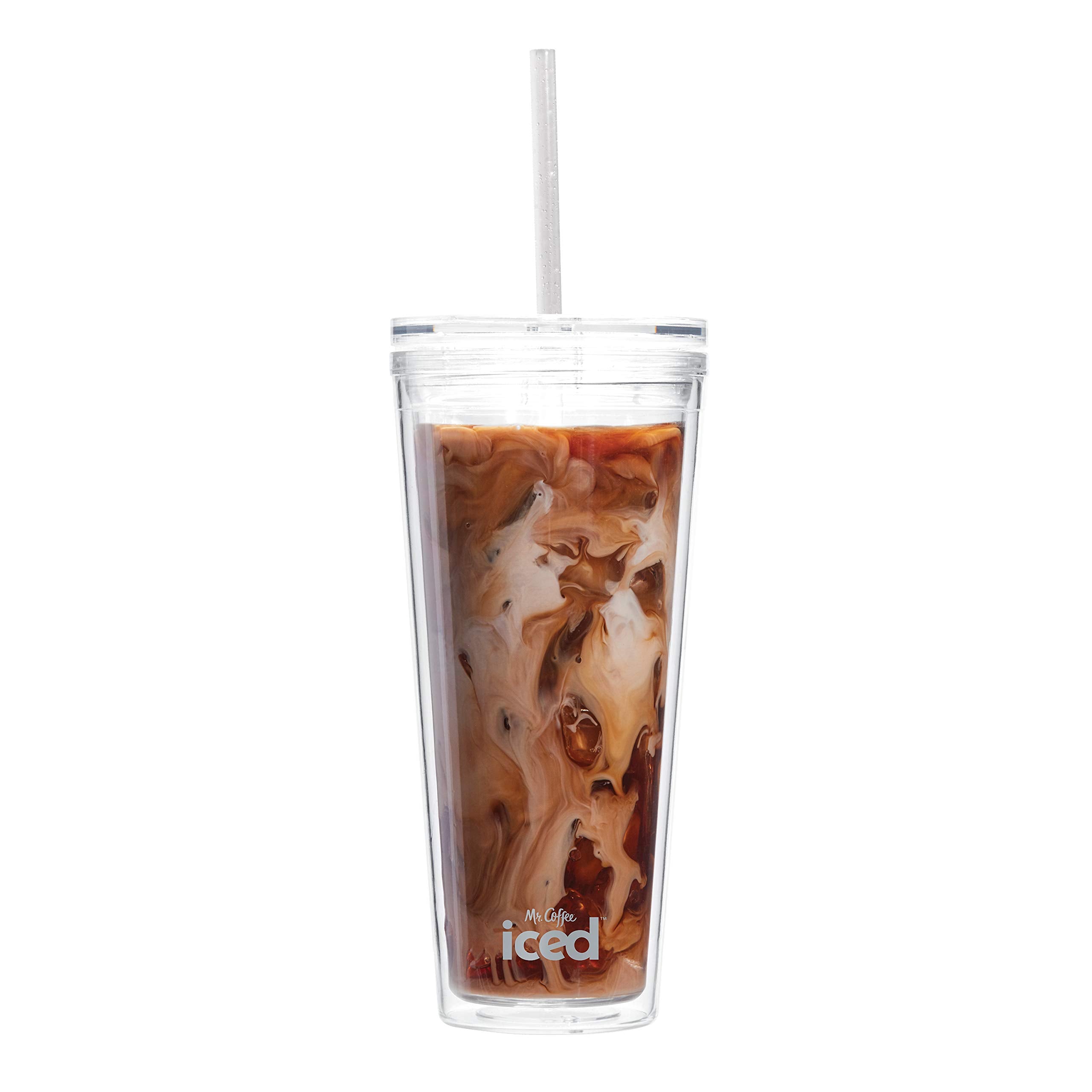 Mr. Coffee insulated tumbler keeps drinks cold without condensation.
