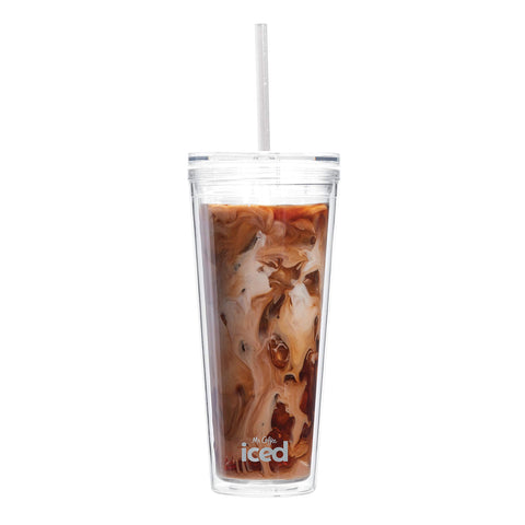Mr. Coffee insulated tumbler keeps drinks cold without condensation.