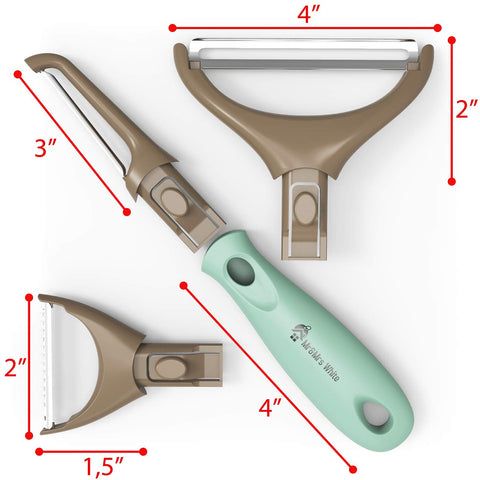 Mr&Mrs White interchangeable handle showing ergonomic, ambidextrous design for comfortable use.