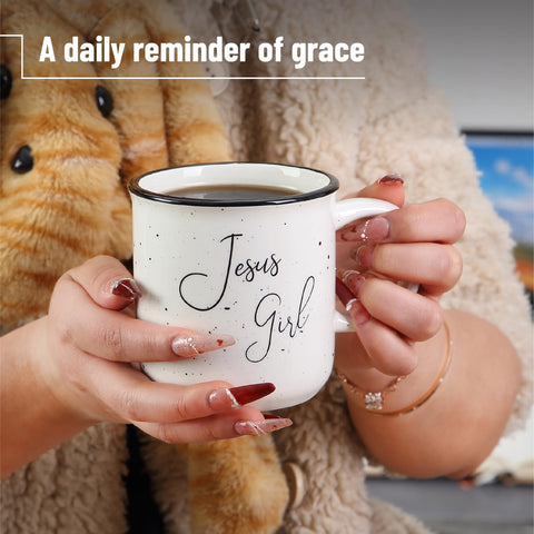 Mr. Pen Christian mug closeup text, showcasing durable porcelain finish