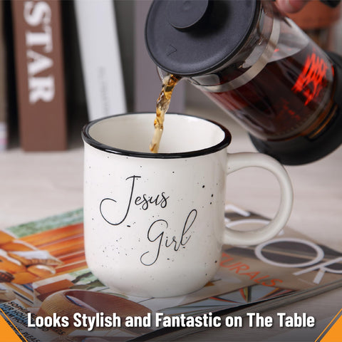 Mr. Pen Christian mug on desk, great for office caffeine rituals