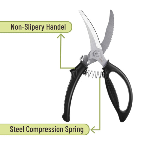 Mr. Pen heavy-duty poultry shears open cutting action in use