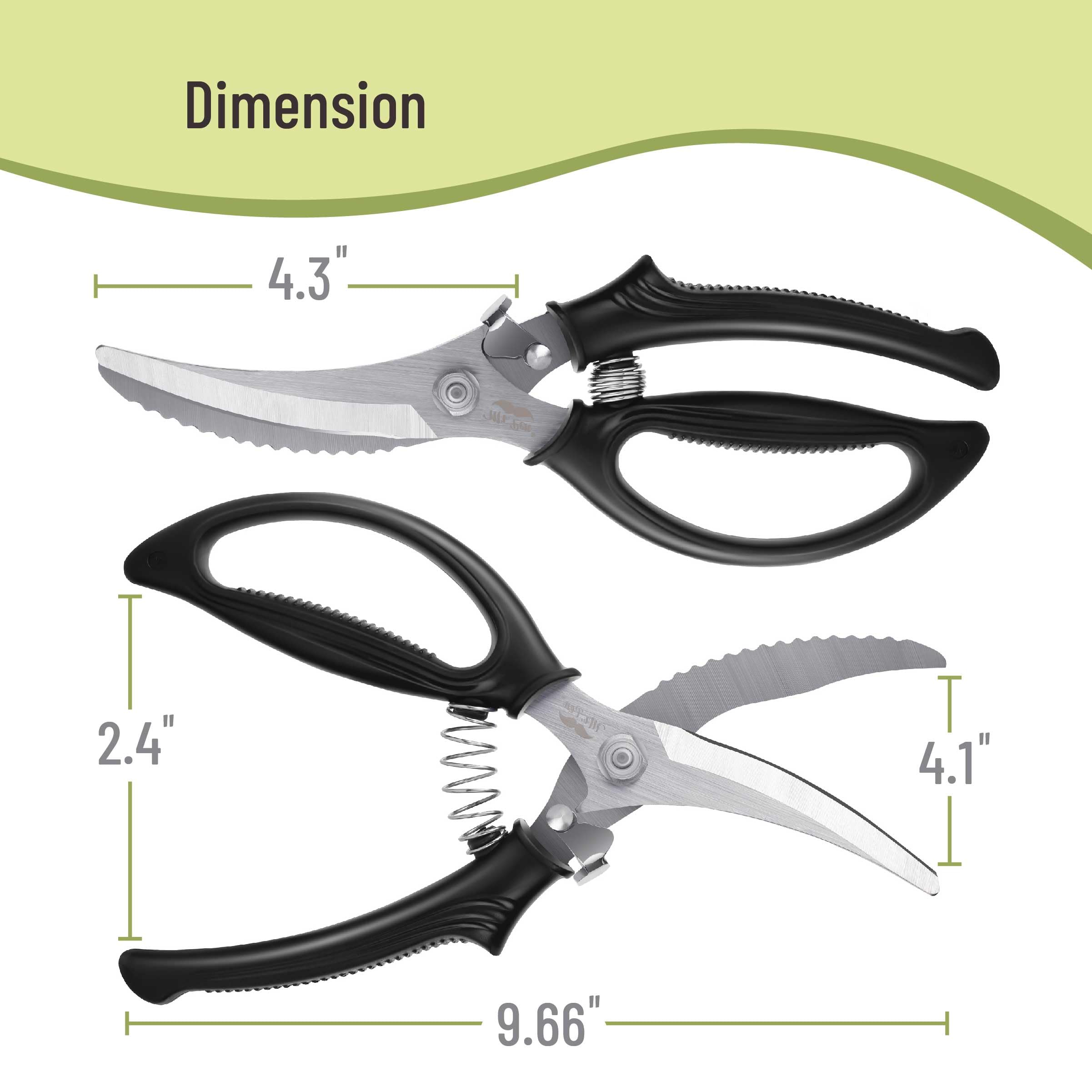 Mr. Pen heavy-duty poultry shears side profile ergonomic grip