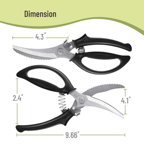 Mr. Pen heavy-duty poultry shears side profile ergonomic grip