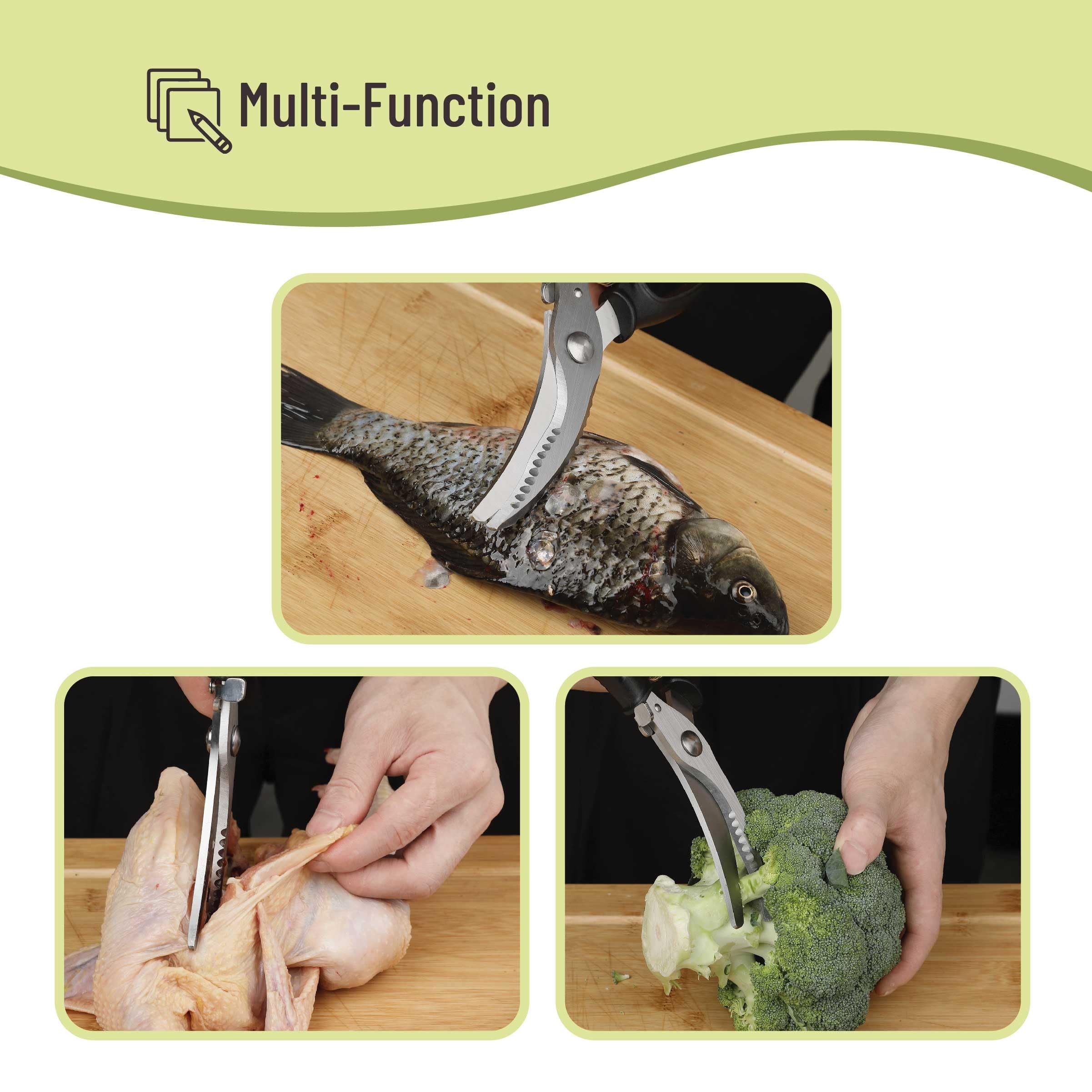Mr. Pen heavy-duty poultry shears steel spring mechanism visible