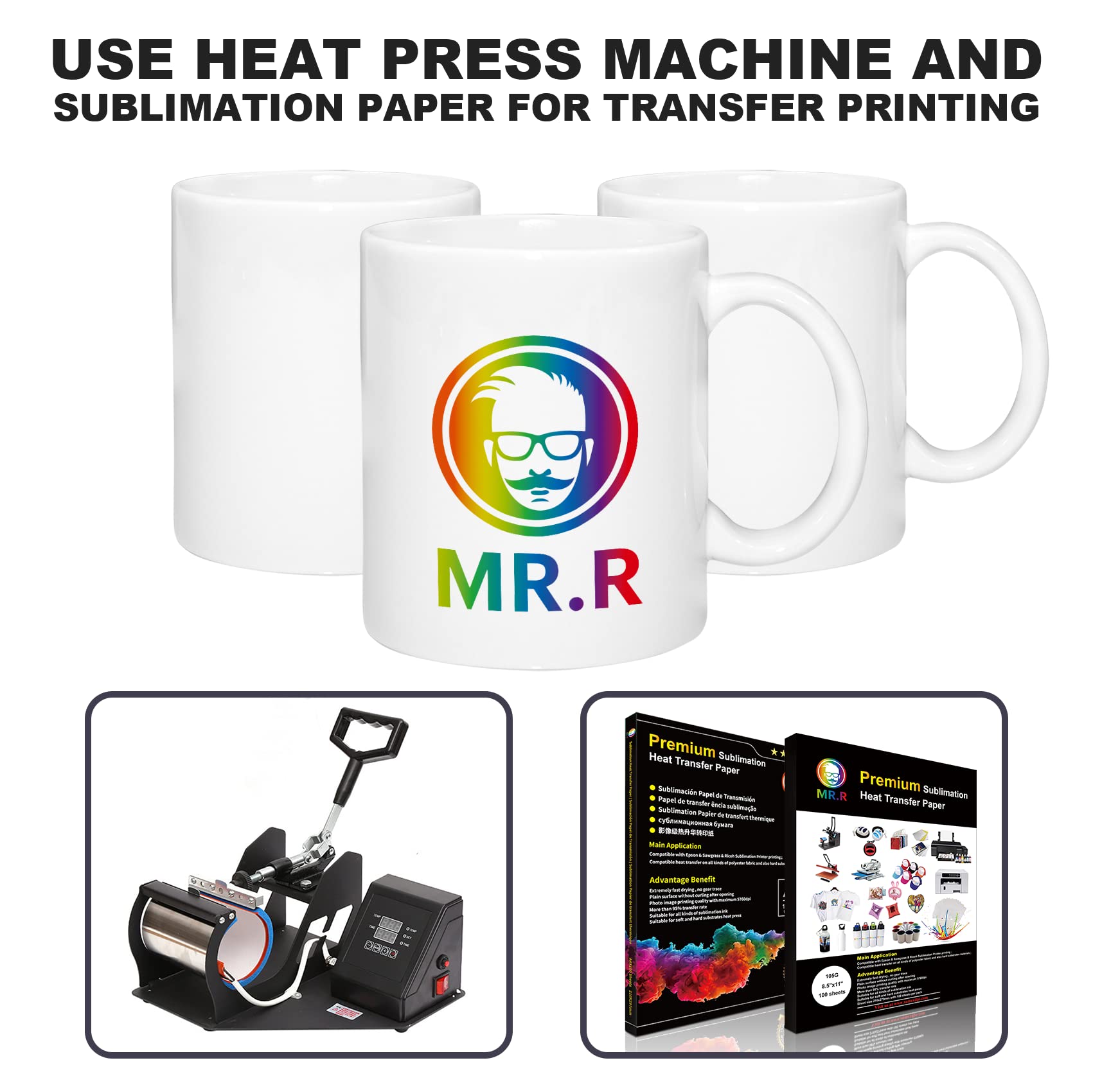 MR.R microwave-safe mug, 11oz, quick reheating for beverages