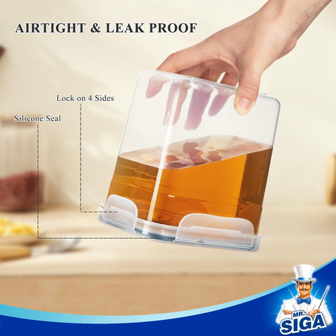 MR.SIGA large airtight container shows stackable design for neat pantry storage