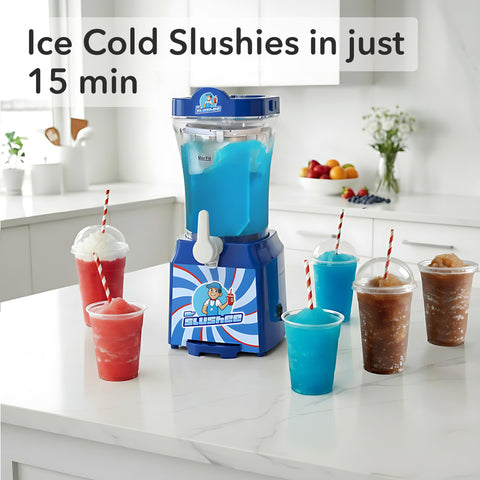 Mr Slushee ice-salt canister showing the simple freezing method