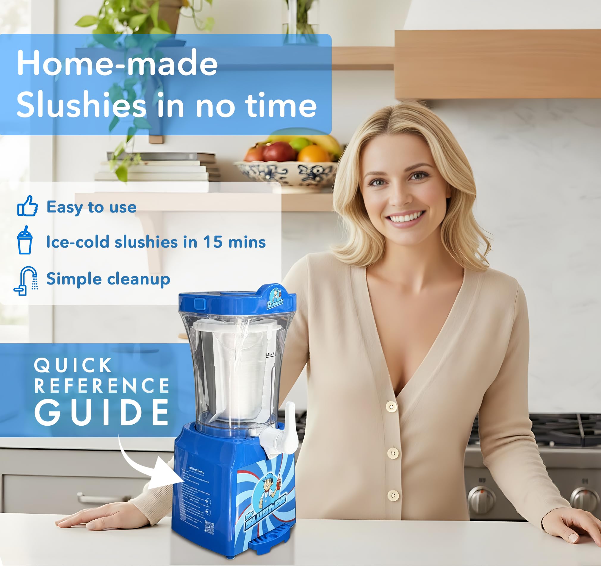 Mr Slushee control panel close-up with easy settings for fast drinks