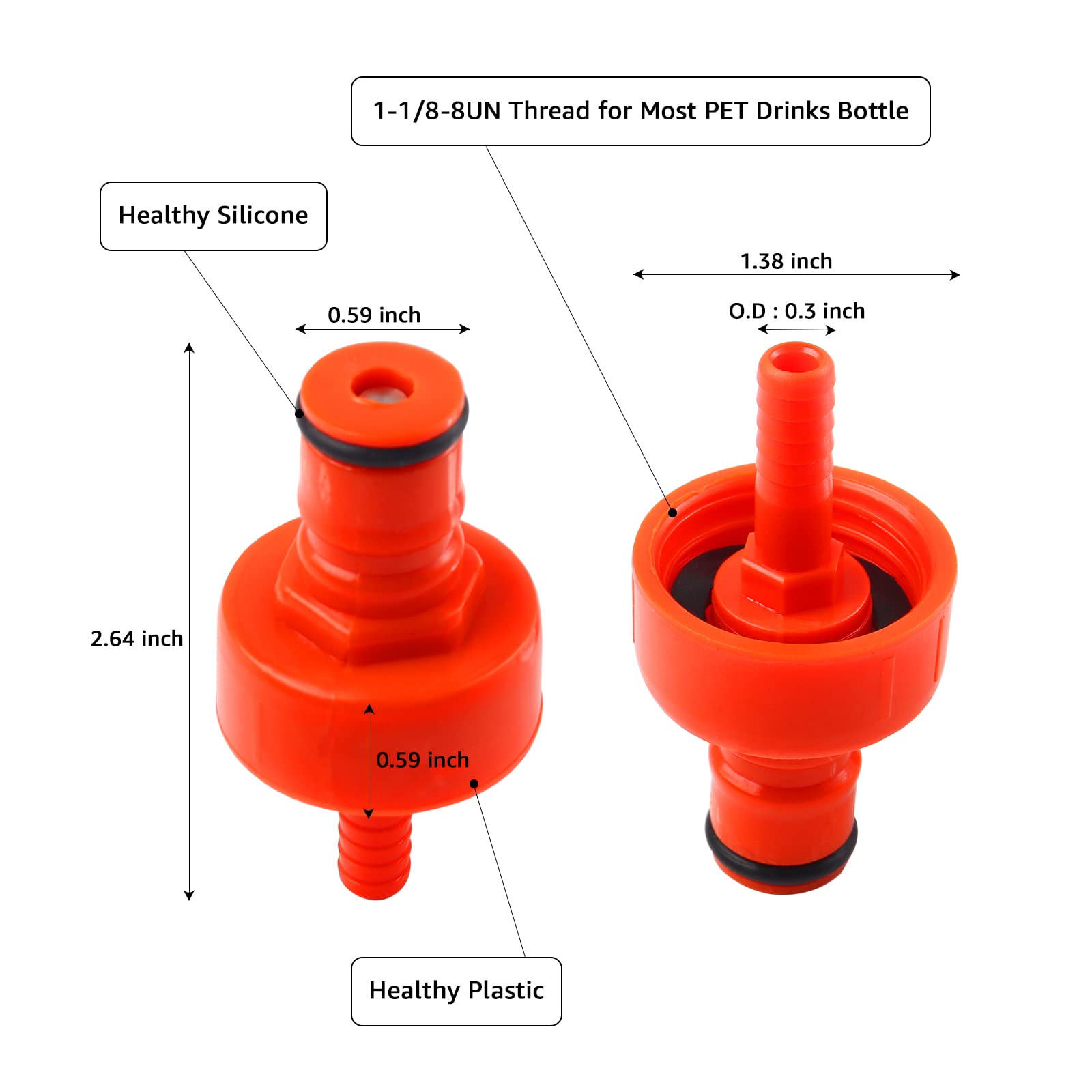 MRbrew 5/16 barbs fit securely for easy gas and liquid connections during kegging