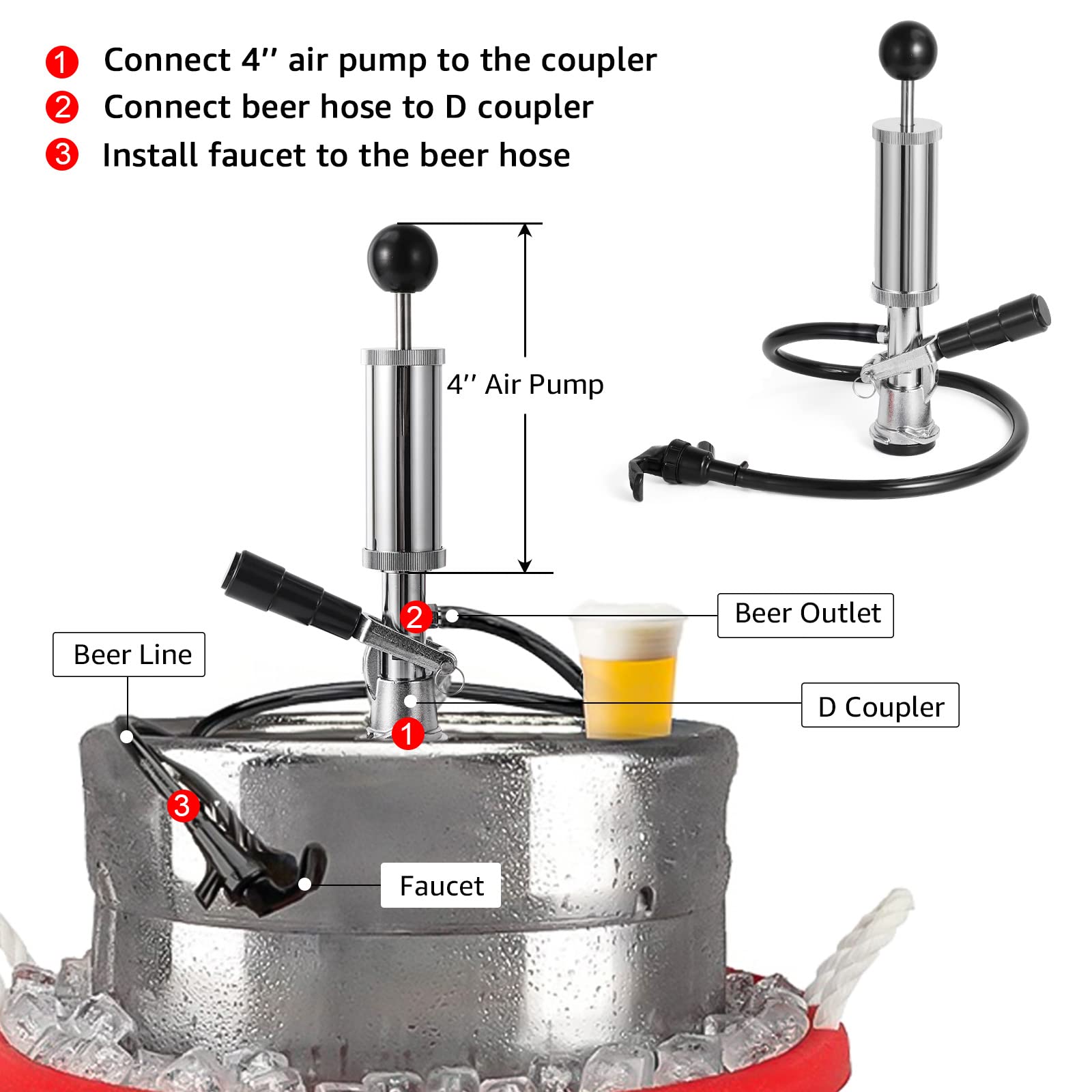 MRbrew Keg Party Pump faucet pour point for crisp drafts.