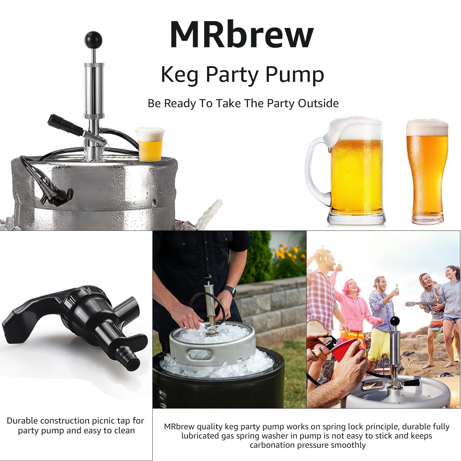 MRbrew hose clamps ensure leak-free keg connections.
