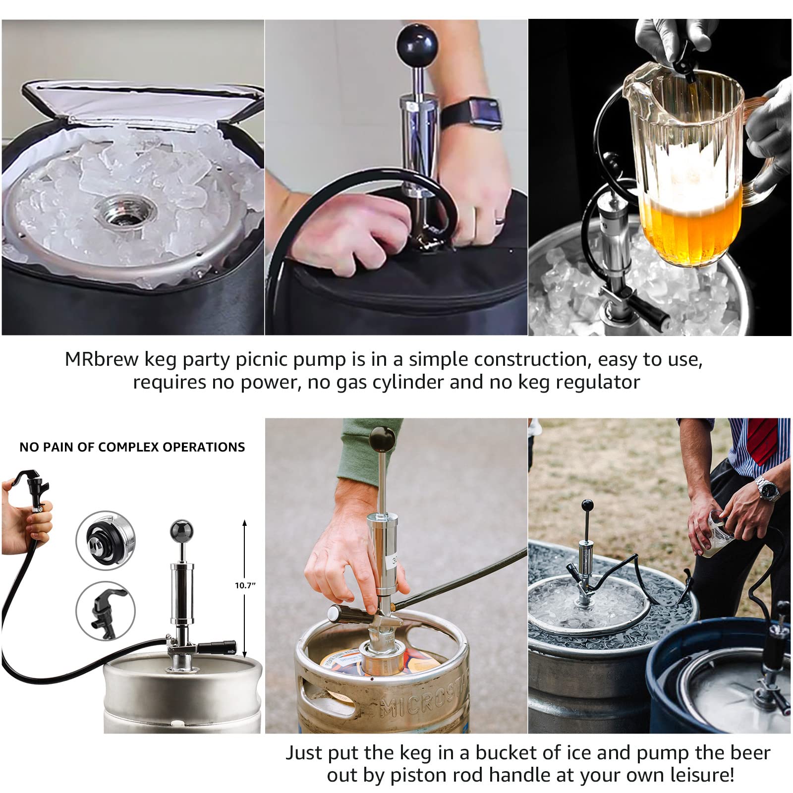 MRbrew pump with ice bucket setup keeps beer cold.