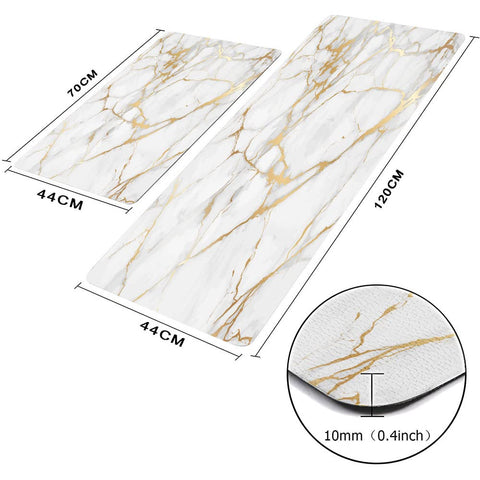 Mrcrypos Gold White Kitchen Mat non-slip surface helps keep your area secure