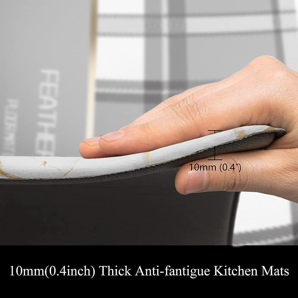 Mrcrypos Gold White Kitchen Rug anti-fatigue design supports long standing tasks