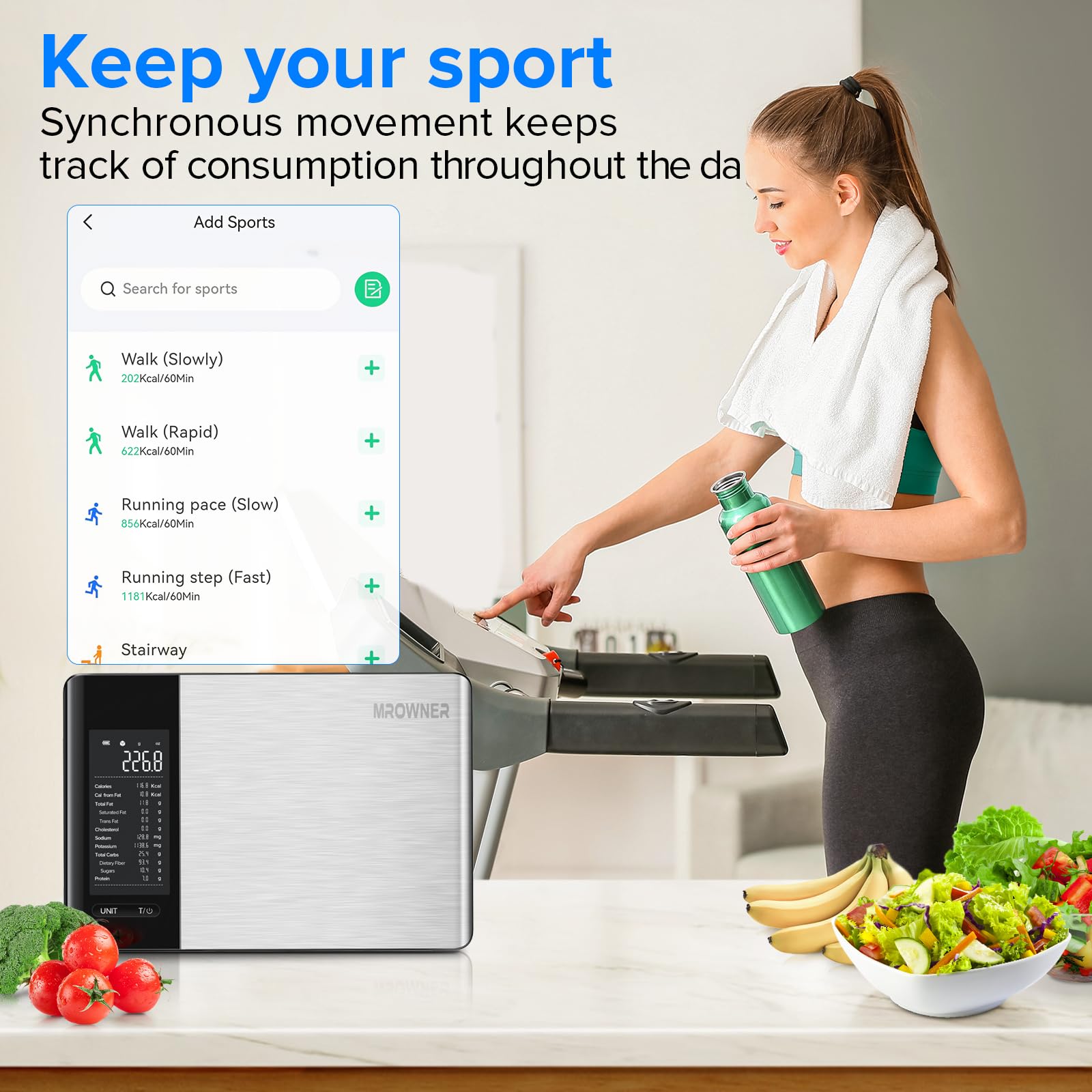 MrOwner smart scale features a durable stainless-steel top for easy cleaning.