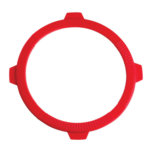 Mrs. Anderson's Baking BPA-free silicone shield remains flexible and heat safe