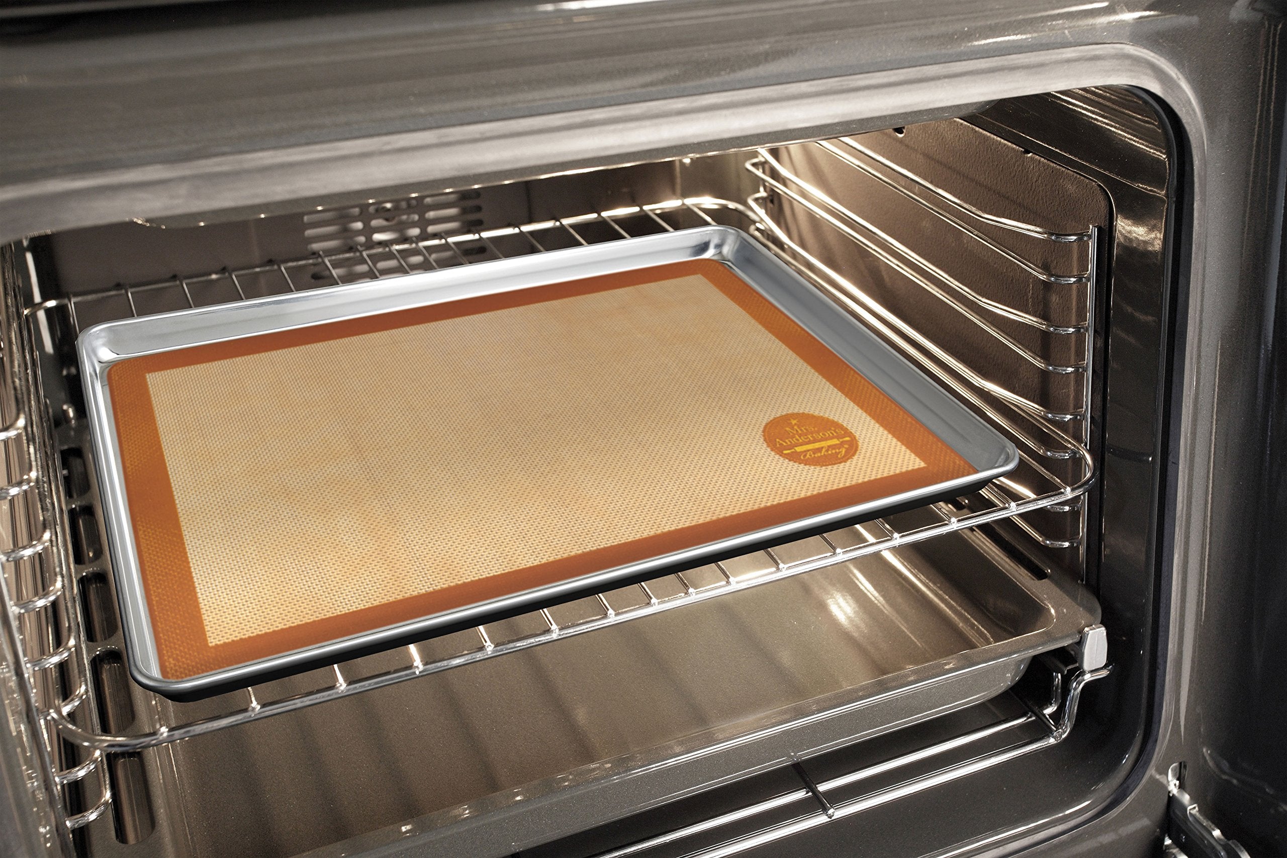 Mrs. Anderson's Baking multipurpose mat used as a reusable liner for versatile kitchen tasks.