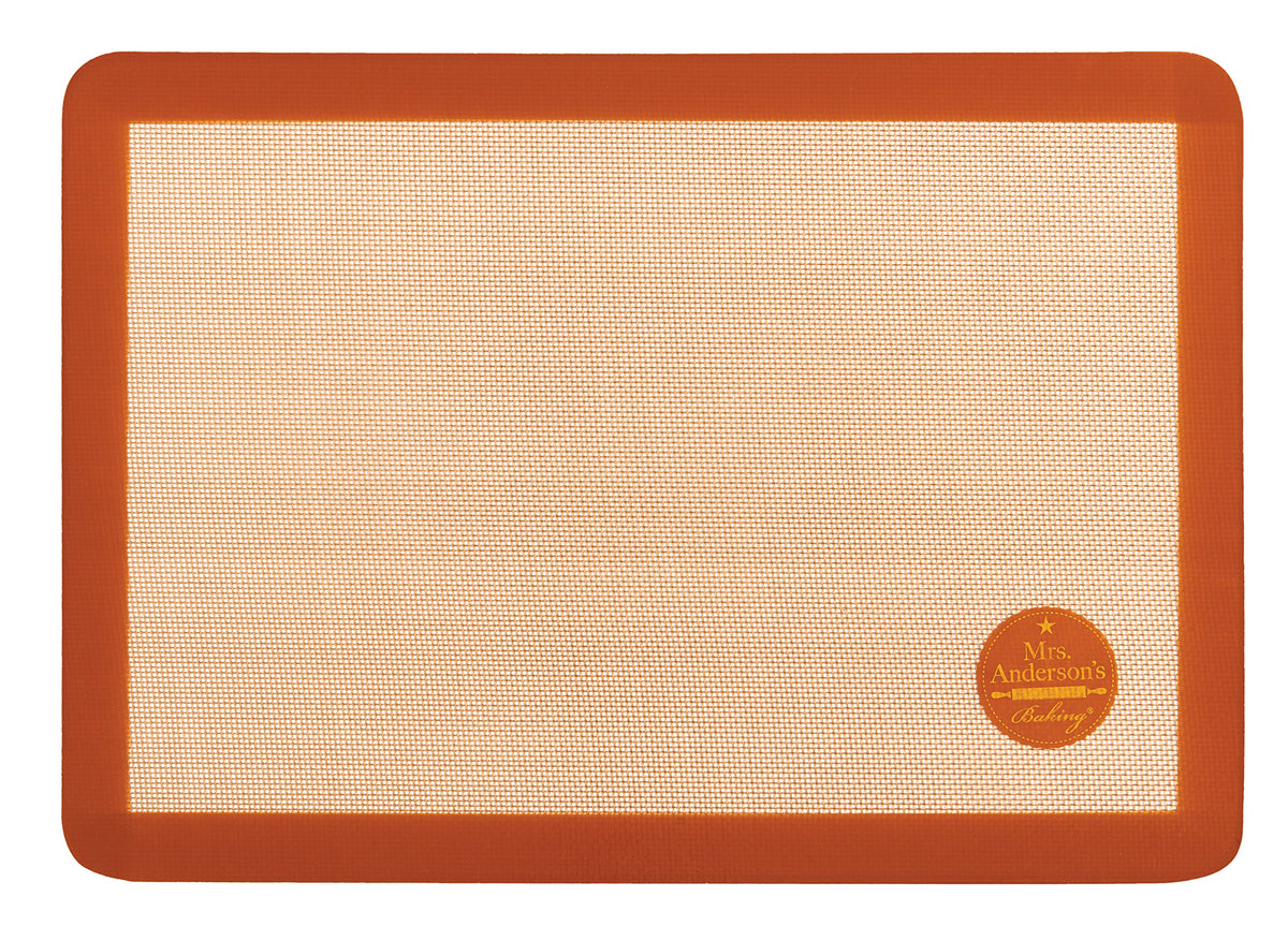 Mrs. Anderson's Baking mat shows its non-stick surface and easy release of cookies.